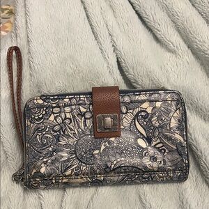 Sakroots Blue and Brown Floral Wallet